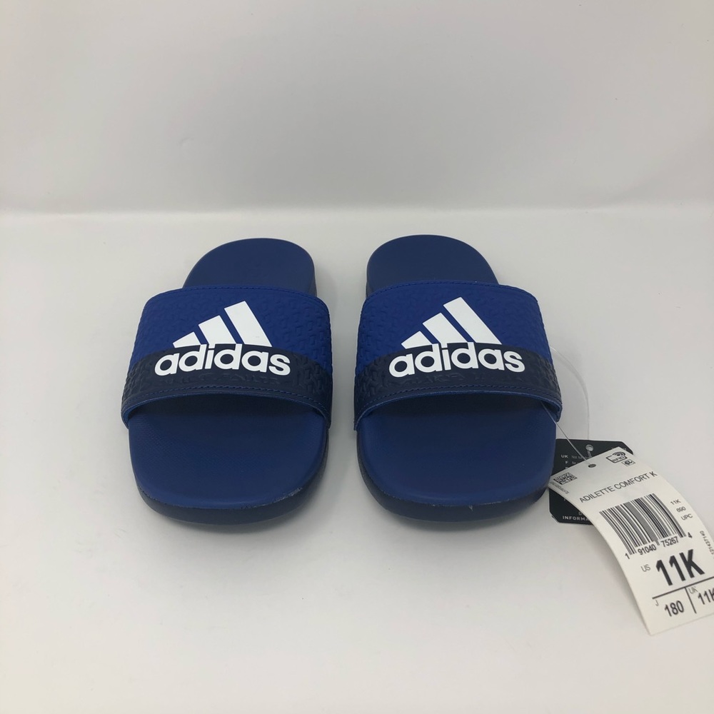 Kids Adidas Royal/Dark Blue Slides